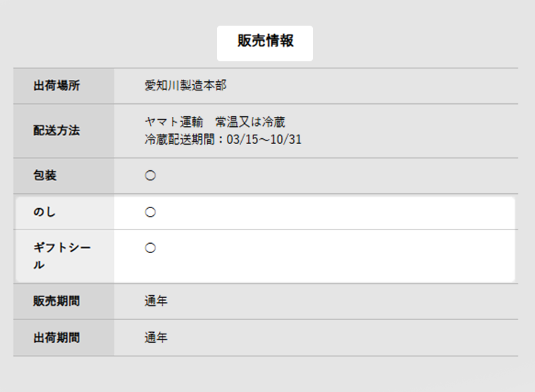 のし・ギフトシール対応商品
