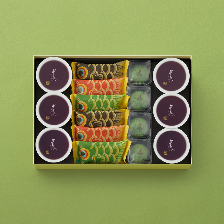 本生羊羹6個・たねや饅頭 よもぎ4個・こいのぼり3種 各2個