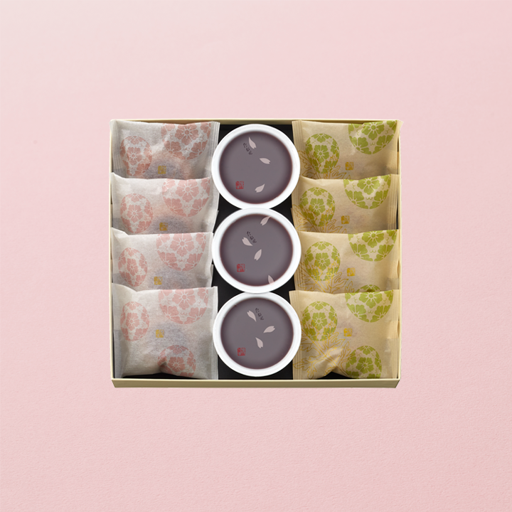 本生羊羹 春味3個・花饅頭4個・よもぎ饅頭4個