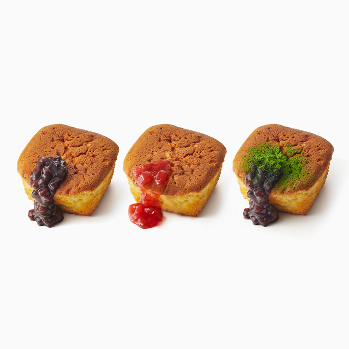 たねやカステラ　3個入（レギュラー・いちご・抹茶あずき）