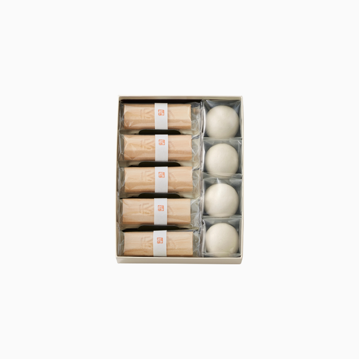 ふくみ天平5個・たねや饅頭4個