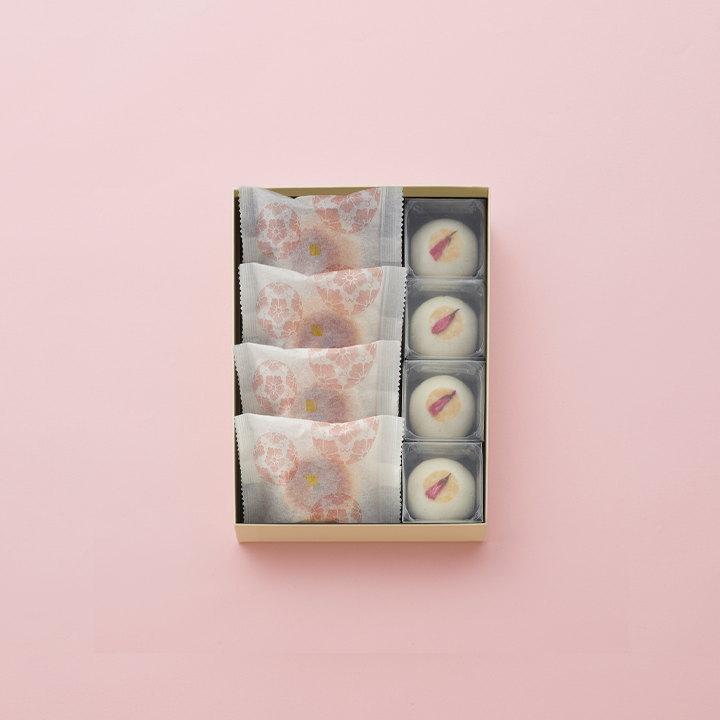 たねや饅頭さくら4個・花饅頭4個