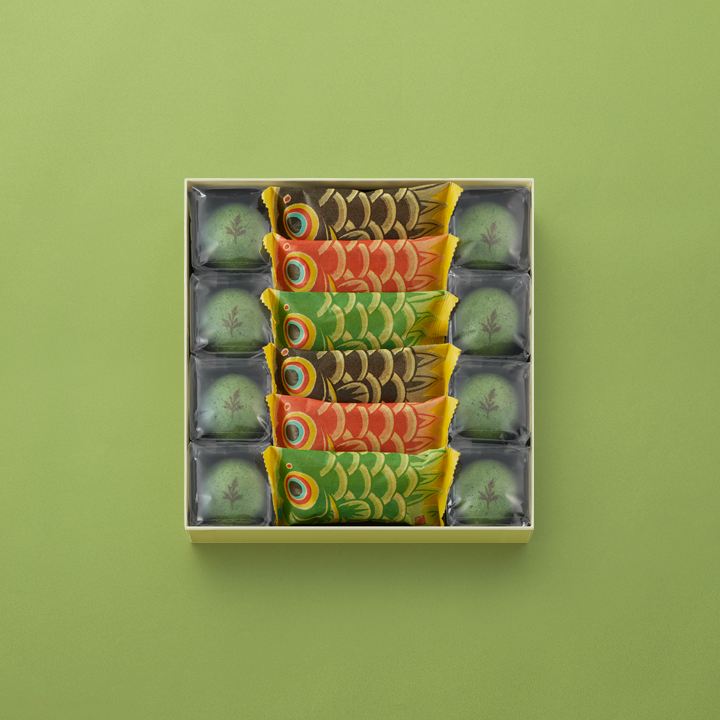 たねや饅頭 よもぎ8個・こいのぼり3種 各2個