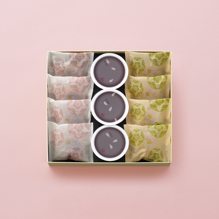 本生羊羹 春味3個・花饅頭4個・よもぎ饅頭4個