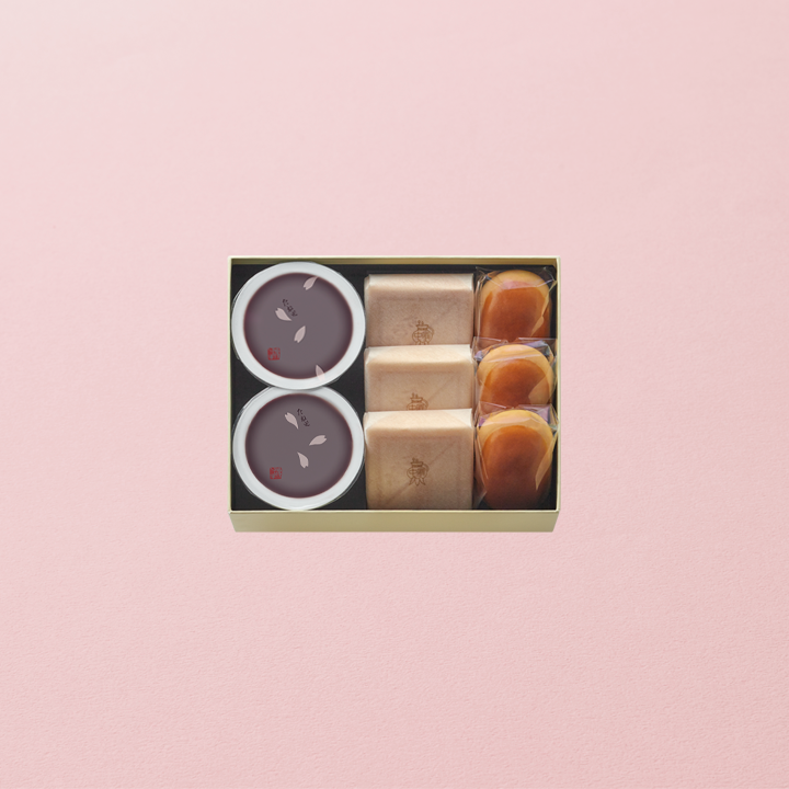 本生羊羹 春味2個・栗饅頭3個・斗升最中3個