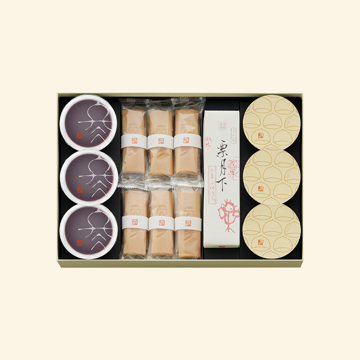 栗羊羹3個・ふくみ天平6個・本生羊羹 冬味3個・栗月下大1本