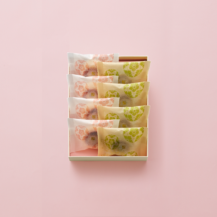 花饅頭4個・よもぎ饅頭4個